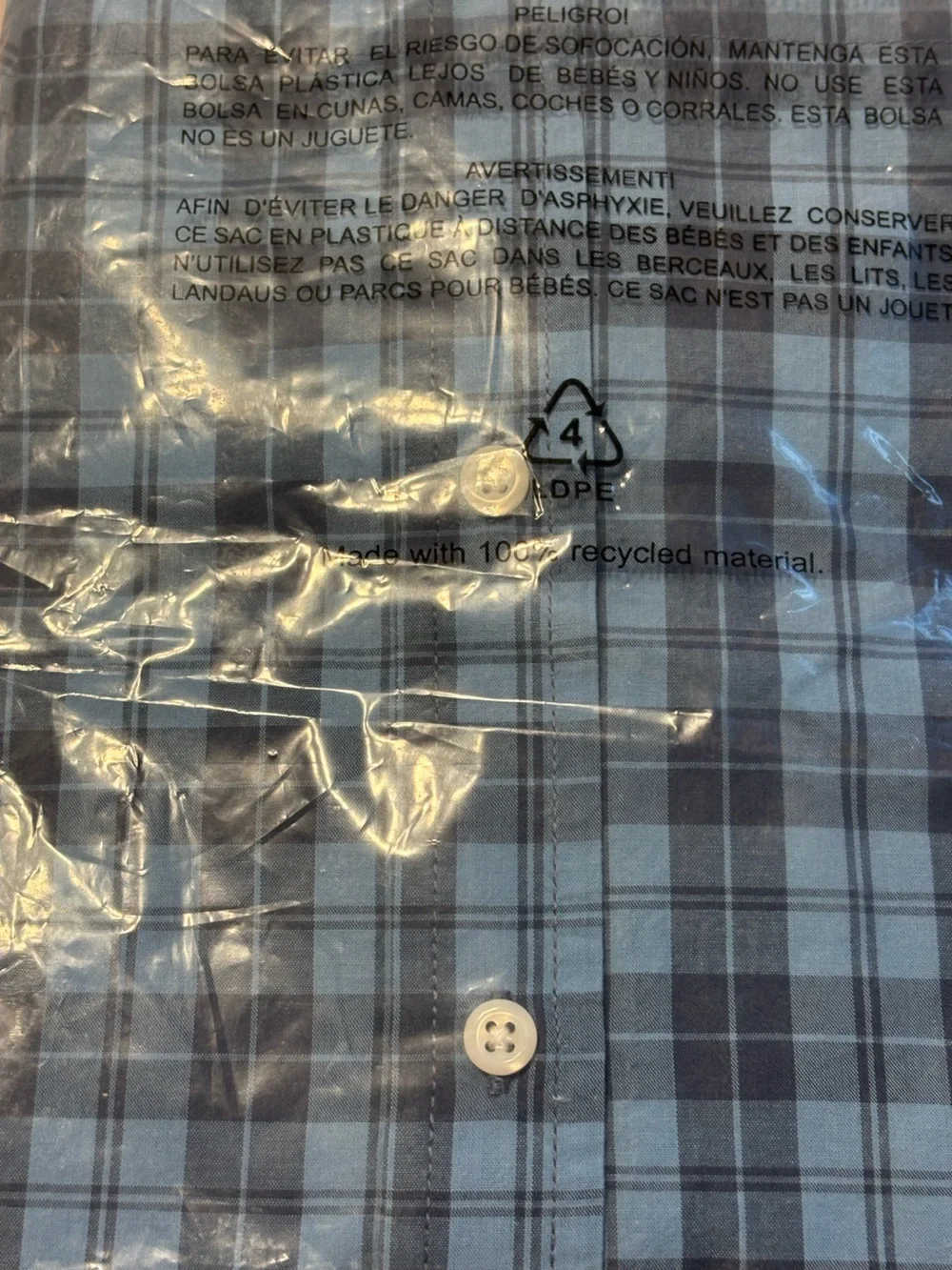 NWT The Children's Place Boys Small Blue Plaid Long Sleeve Button Down Shirt